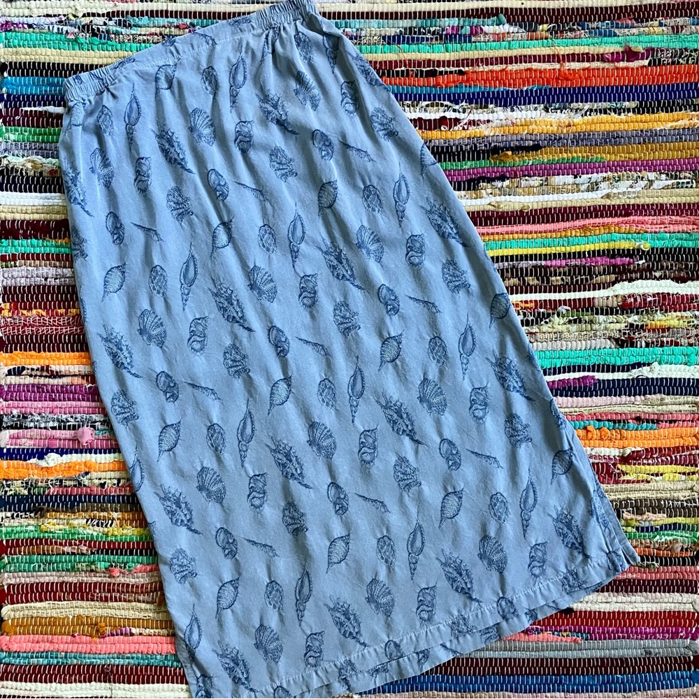 ViaVai by Pollero ~ Seashell print rayon midi skirt